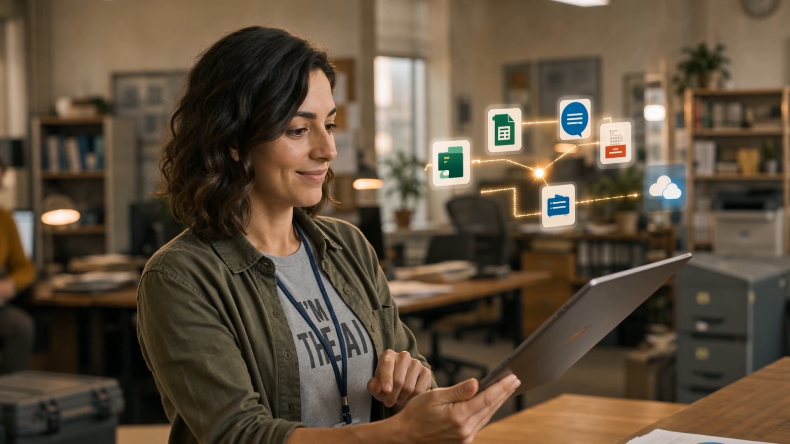 The AI character connecting the business's existing tools and information