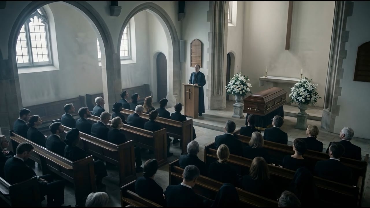 Still from The Funeral — Built to a Runway Big Ad contest brief, for a soft drink that does not exist.